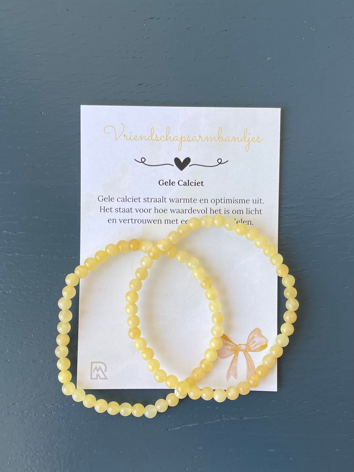 Vriendschap Armbandjes - Gele calciet 4mm Vriendschap Armbandjes - Gele calciet 4mm