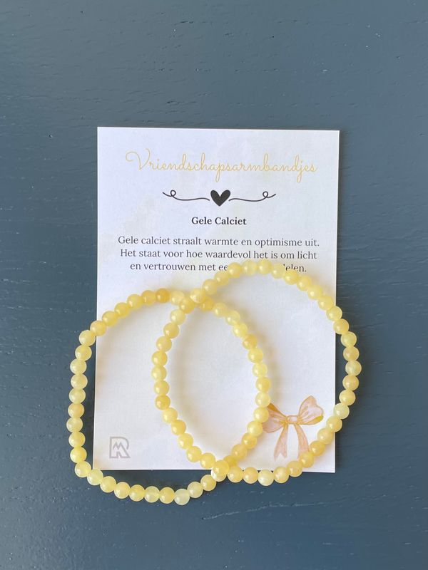 Vriendschap Armbandjes - Gele calciet 4mm