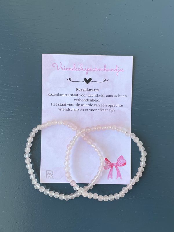 Vriendschap Armbandjes - Rozenkwarts 4mm