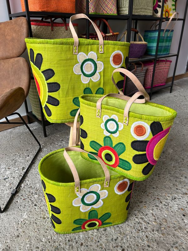 Triple Flower Power Green - Set van 3 (S,M,L)