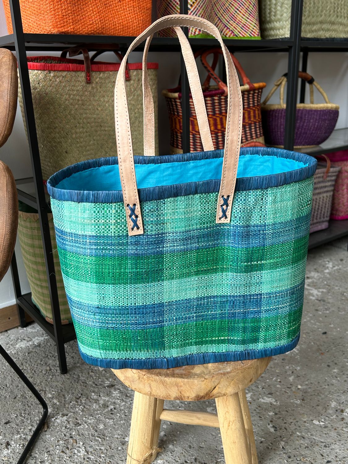 Soft Sea Sight Picnic - Handmade (boodschappen) tas Soft Sea Sight Picnic - Handmade (boodschappen) tas