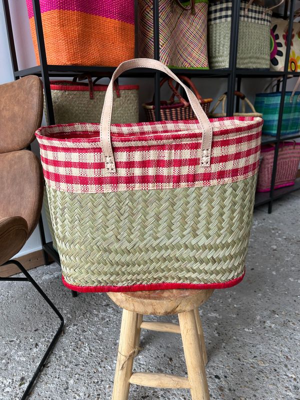 Picnic Cherry  - Handmade (boodschappen) tas