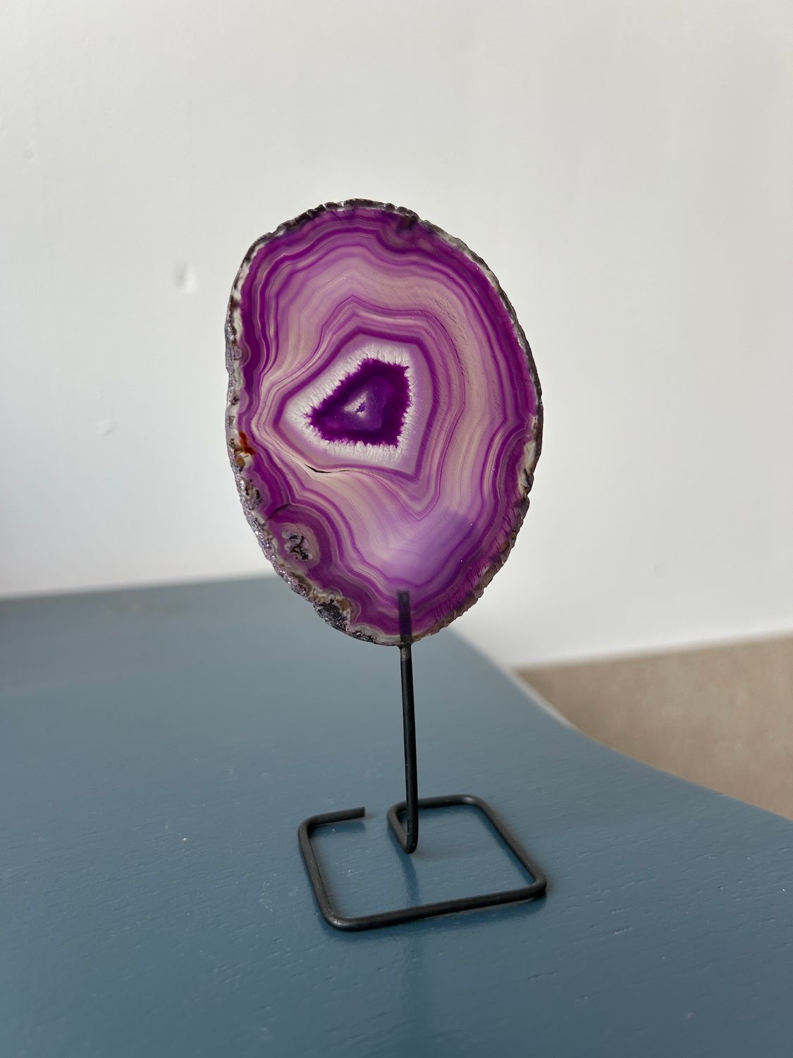 Mini agaat schijfje op pin (enorm schattig!)