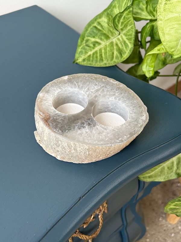 Agaat waxinelichtjes houder (2 gaten) Agaat waxinelichtjes houder (2 gaten)