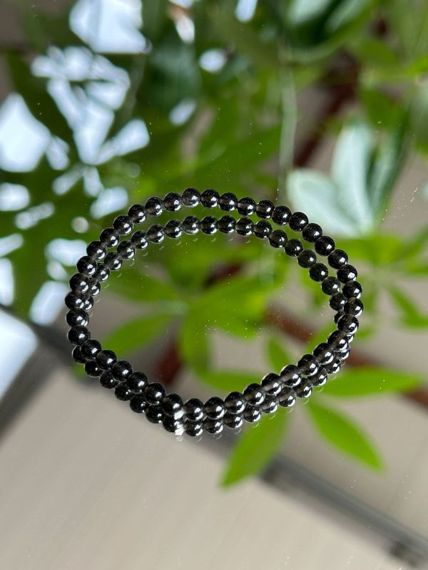 Kinder armband obsidiaan (4mm)