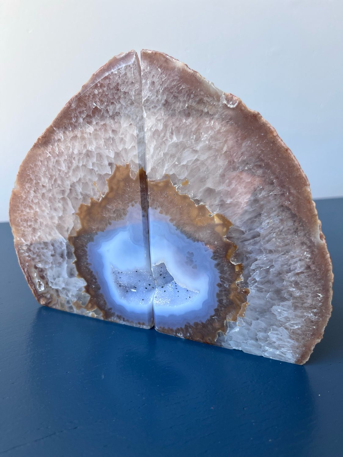 Druzy agaat boekensteun Druzy agaat boekensteun