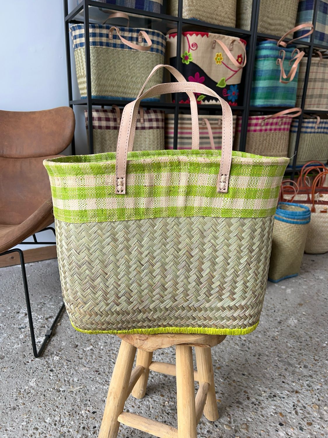 Picnic Green - Handmade (boodschappen) tas Picnic Green - Handmade (boodschappen) tas