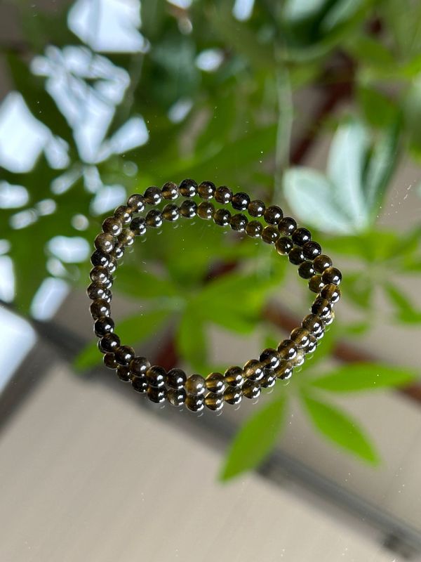 Kinder armband gouden obsidiaan (4mm)