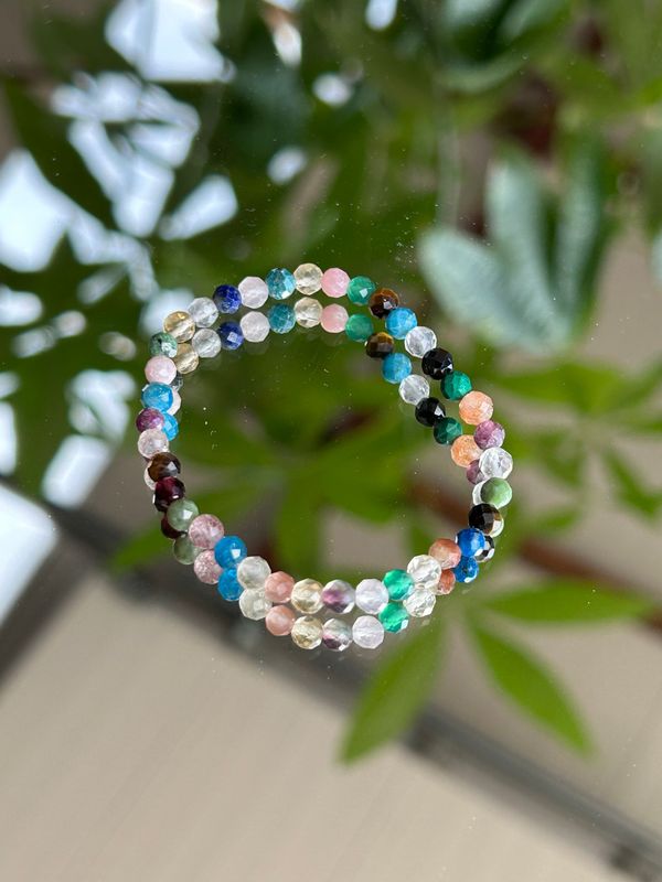 Kinder armband mix stenen (facet geslepen)