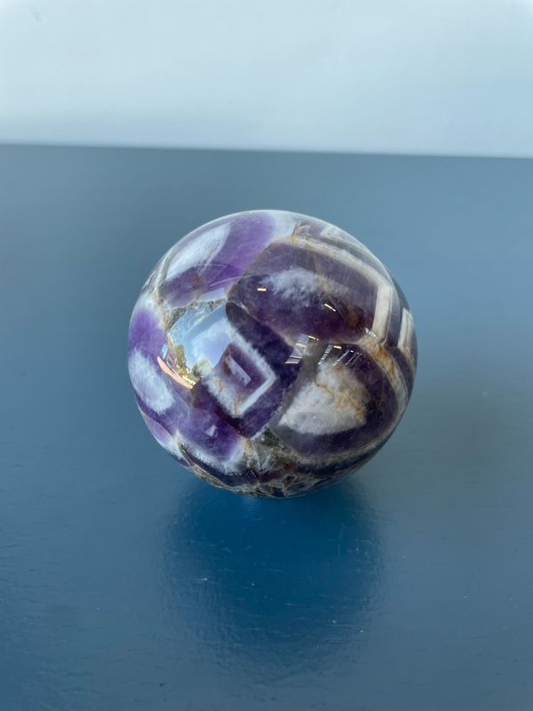 Chevron amethist bol + gratis hematiet ring