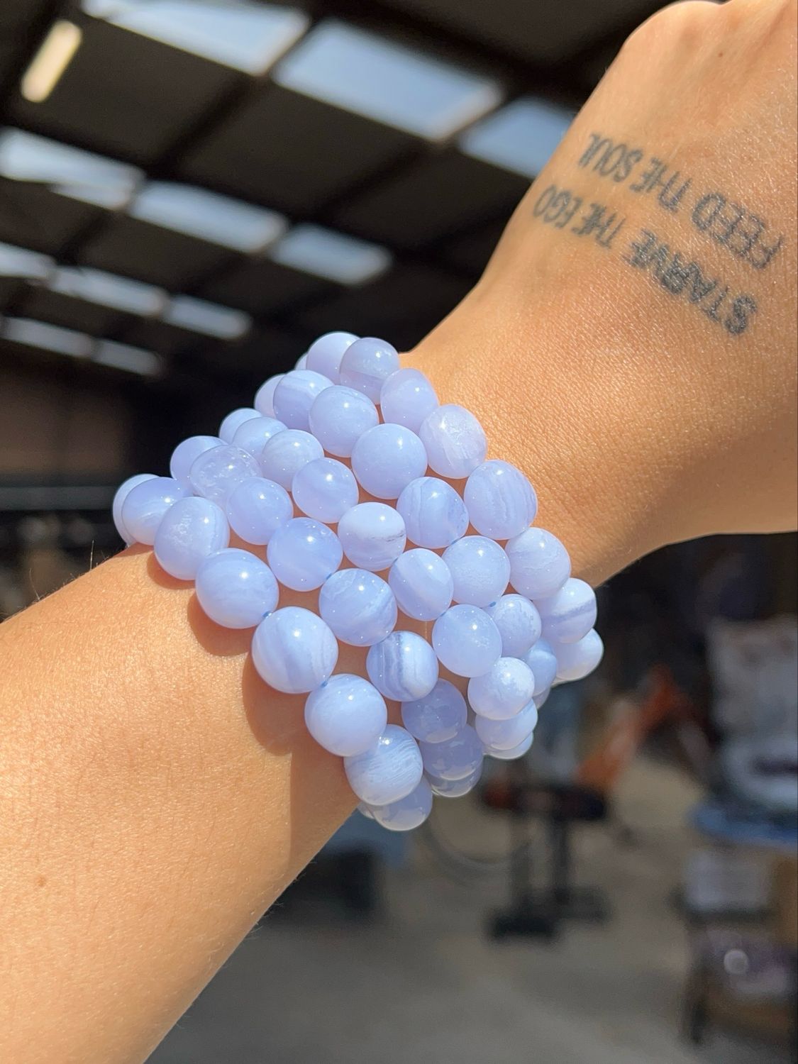 Chalcedoon getrommelde armband Chalcedoon getrommelde armband