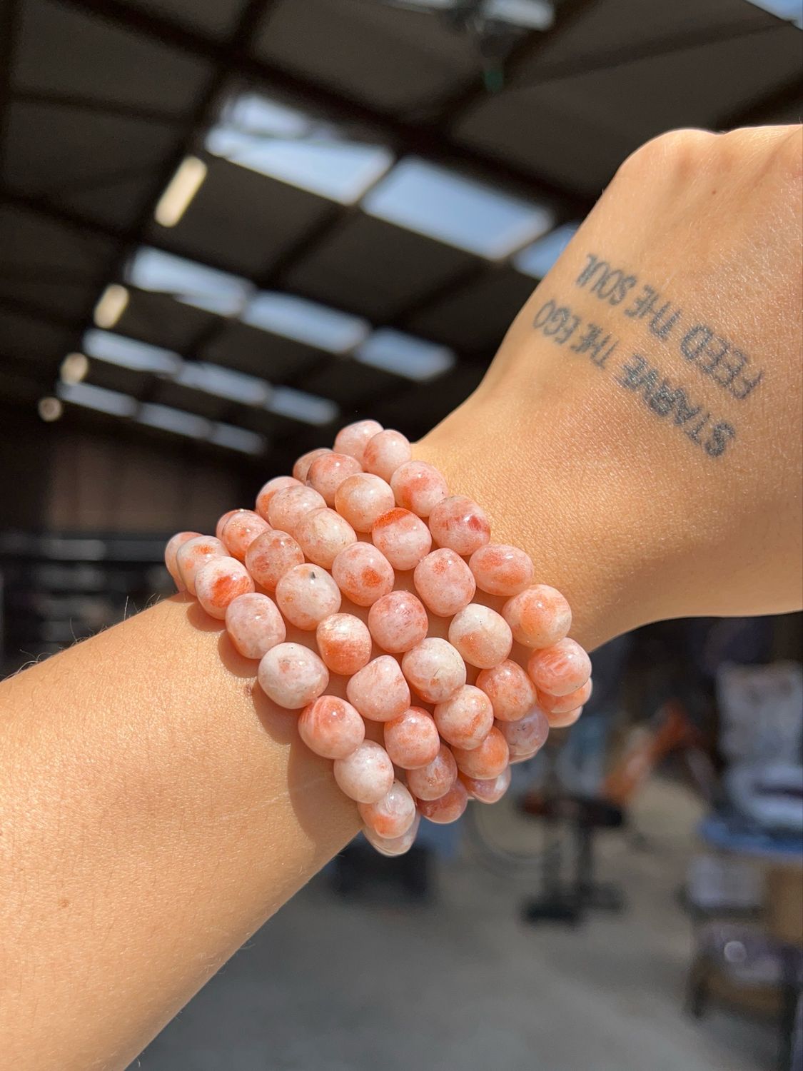Zonnesteen getrommelde armband Zonnesteen getrommelde armband