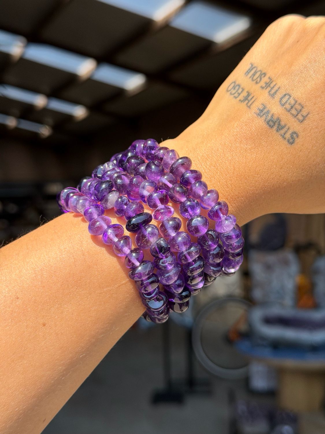 Amethist getrommelde armband Amethist getrommelde armband
