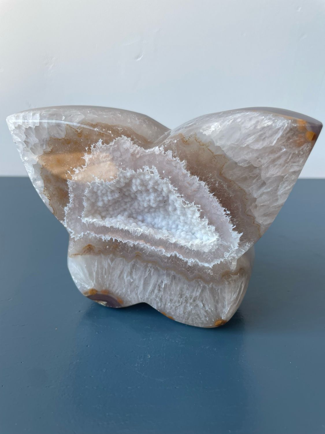 Druzy agaat vlindervorm Druzy agaat vlindervorm