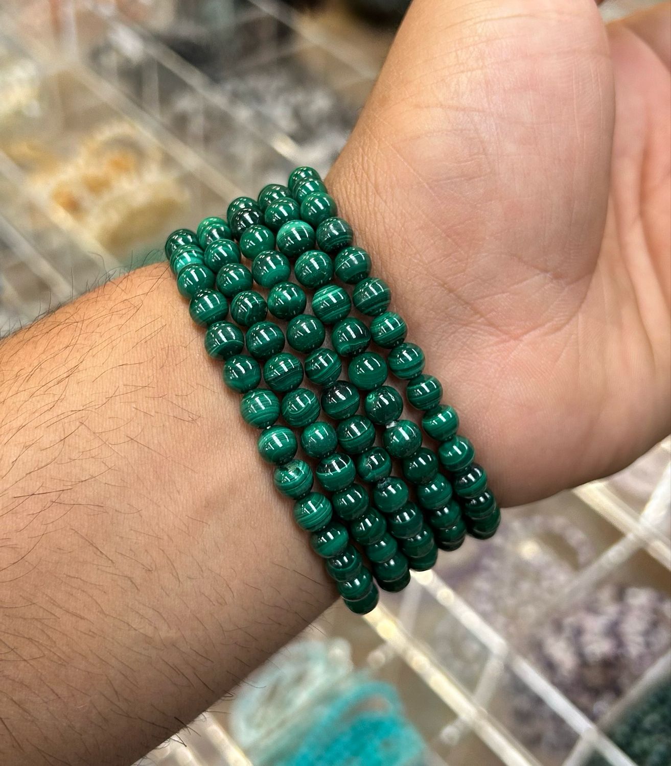 A+ Malachiet armband 6mm