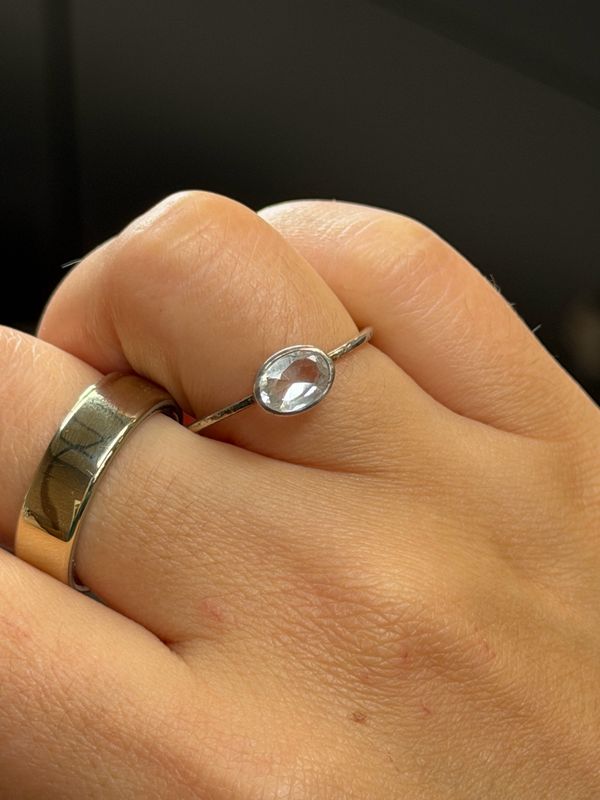 Bergkristal ring zilver 925 ( maat 18,2)