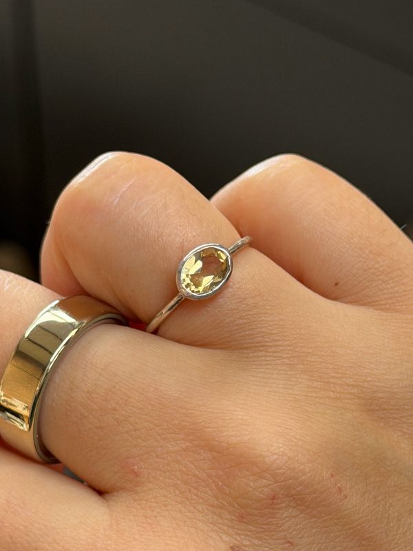 Citrien ring zilver 925 ( maat 16,2)