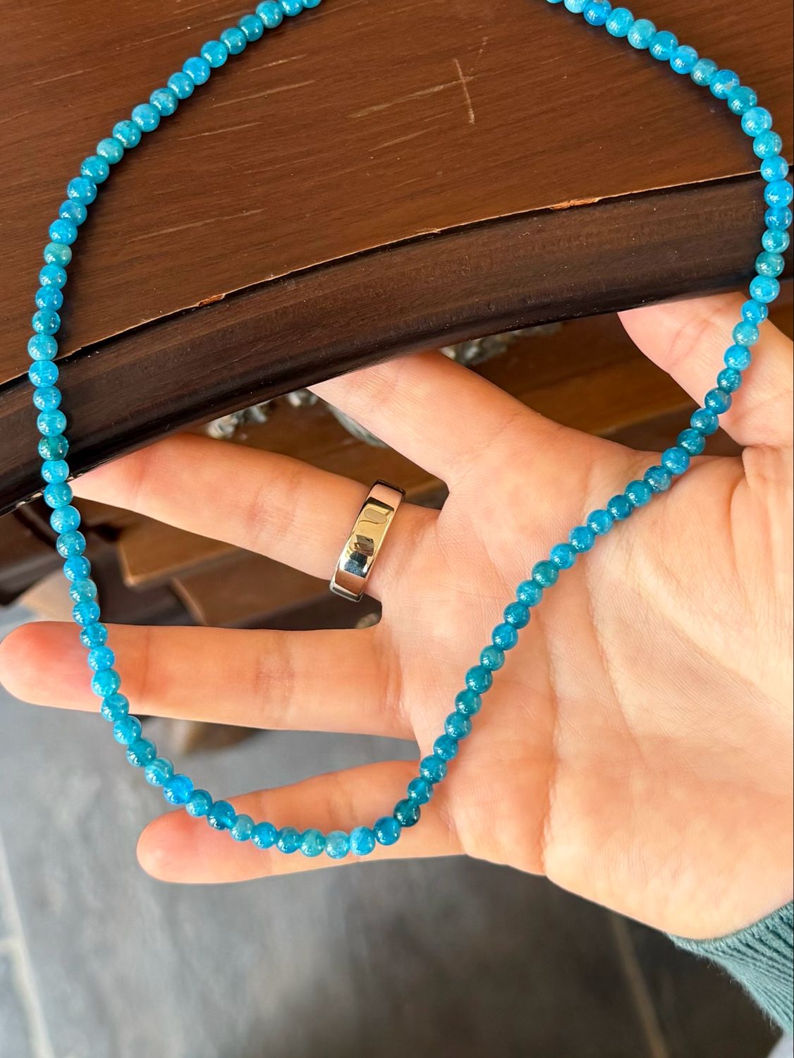 Apatiet 4mm kralen ketting Apatiet 4mm kralen ketting