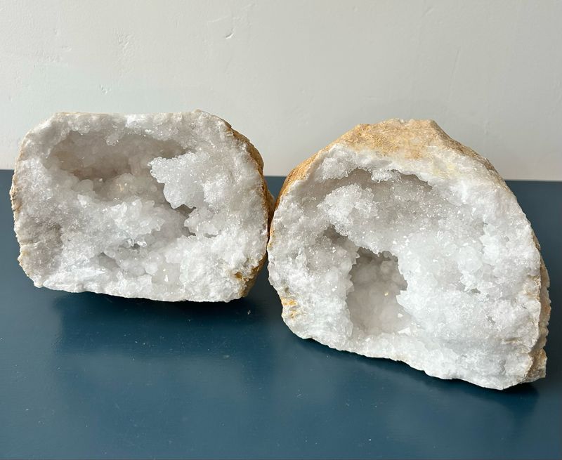 Druzy Marokkaanse geode paar Druzy Marokkaanse geode paar