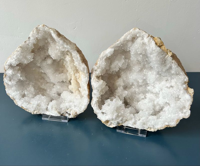 Druzy marokkaanse geode paar Druzy marokkaanse geode paar