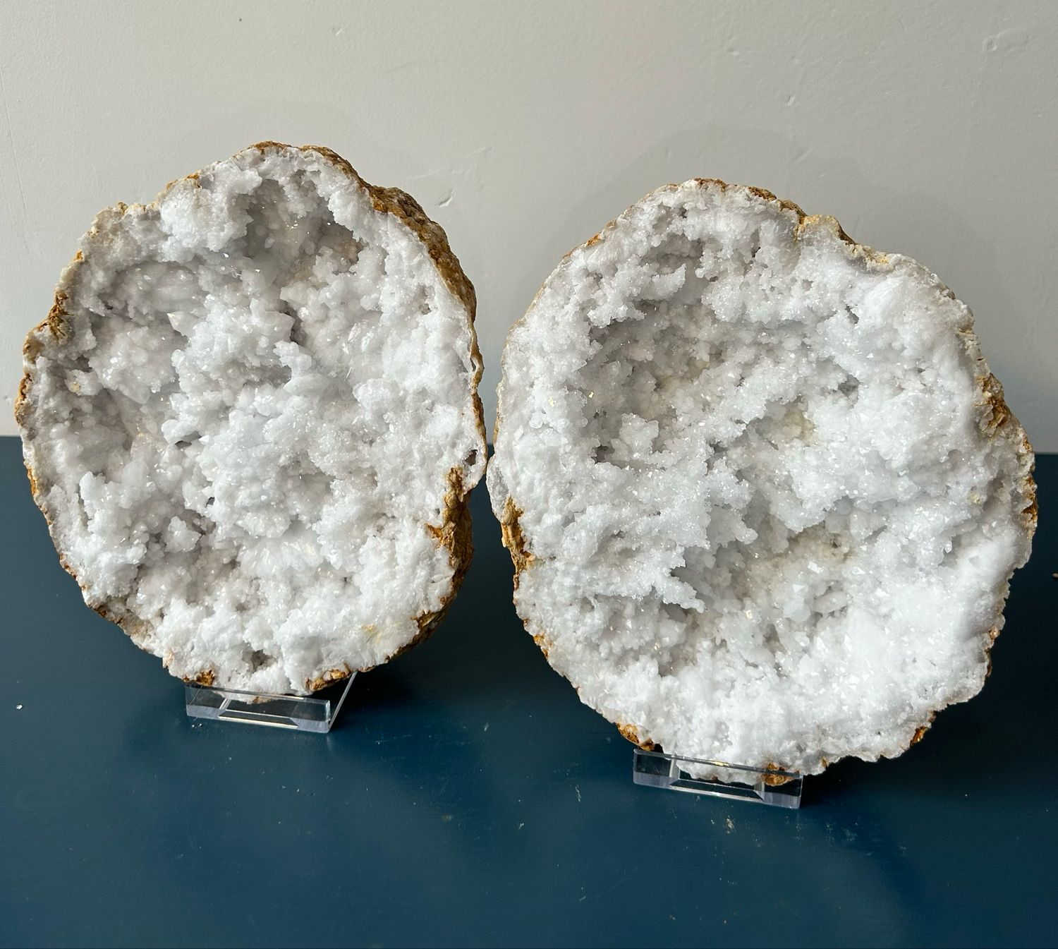 Druzy marokkaanse geode paar Druzy marokkaanse geode paar