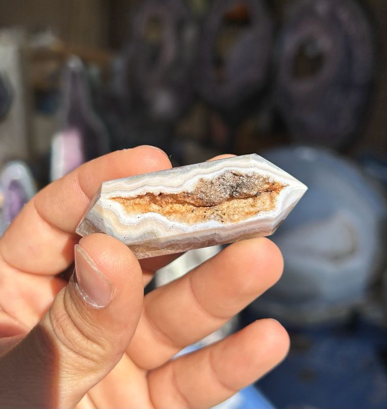 Druzy agaat dubbeleinder Druzy agaat dubbeleinder