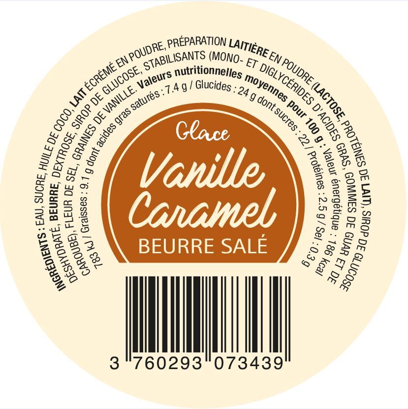 GLACE VANILLE CARAMEL BEURRE SALE (x24)