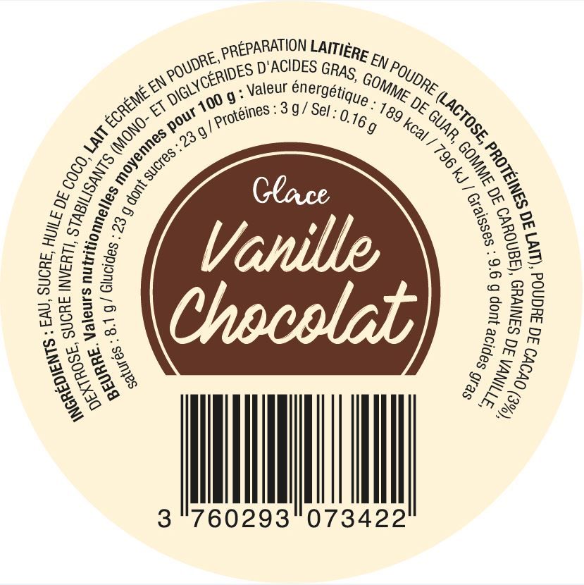 GLACE VANILLE CHOCOLAT (X24)