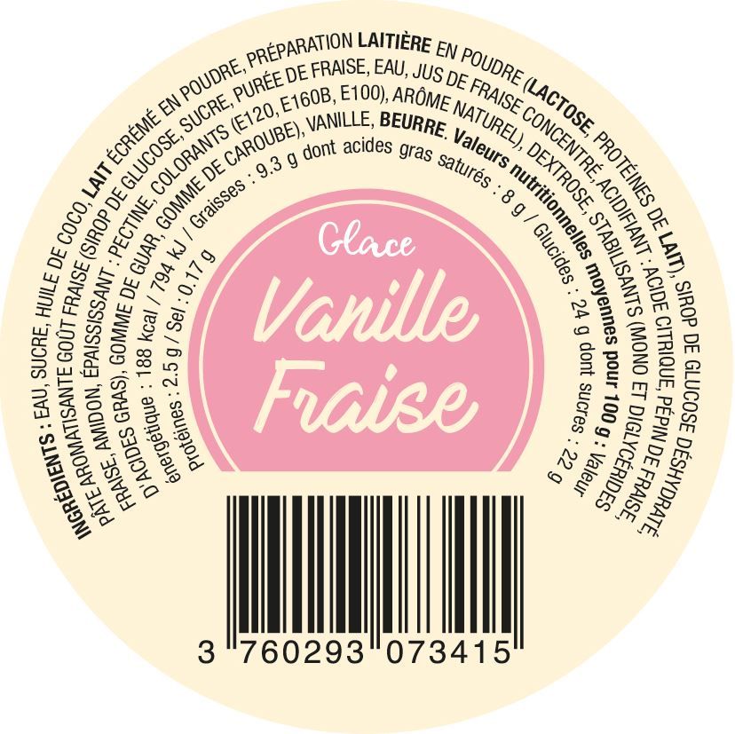 GLACE VANILLE FRAISE (x24)