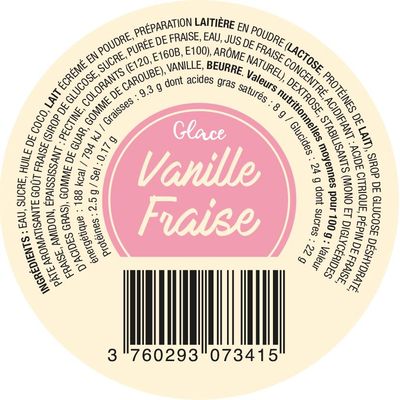 GLACE VANILLE FRAISE (x24)