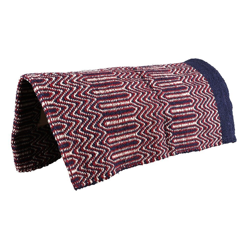 Fort Worth Double Weave Saddle Blanket, Colour: Navy/Burgundy