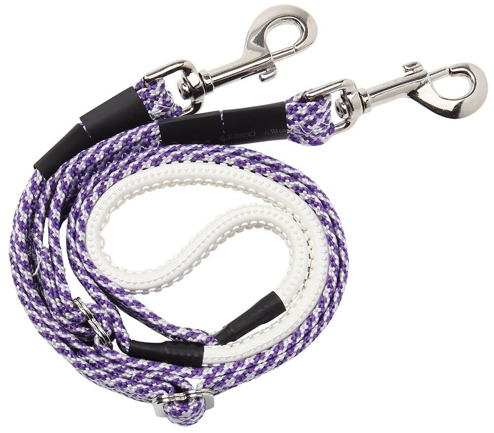 Gymkhana Nylon Polocrosse Reins, Colour: Purple/White