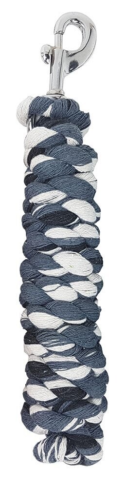 Zilco Multi-Coloured Cotton Lead Rope, Colour: Black/Grey/White