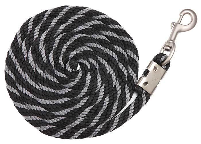 Zilco Striped Braided Lead, Colour: Black/Grey