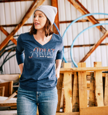 Ariat Womens REAL Chest Logo LS Tee