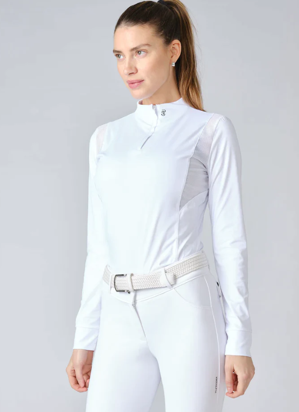PS of Sweden Madison Long Sleeve Competition Top, Size: XSmall, Colour: White
