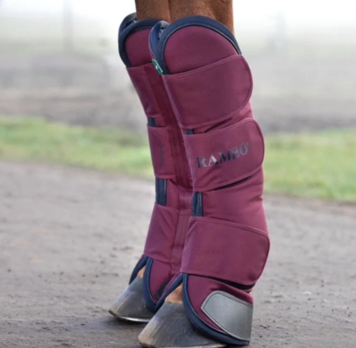 Horseware Rambo Travel Boots, Size: Cob, Colour: Burgundy/ Burgundy / Teal & Navy