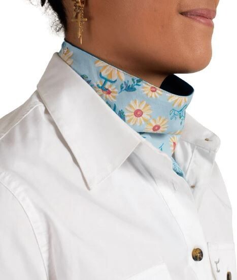 Just Country Womens Carlee Scarf, Colour: Sky Daisies/Blue Jewel