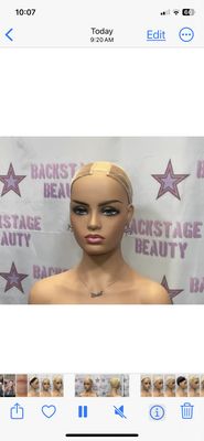 Velvet Wig Grip w/Velcro back &amp; Lace Part - BEIGE