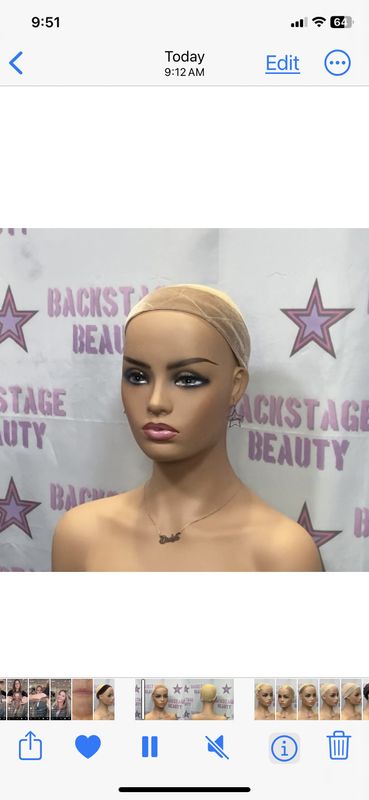 Velvet Wig Grip w/Elastic Adjustable back - BEIGE
