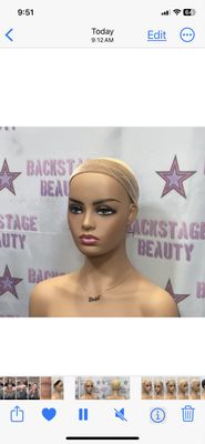 Velvet Wig Grip w/Elastic Adjustable back - BEIGE