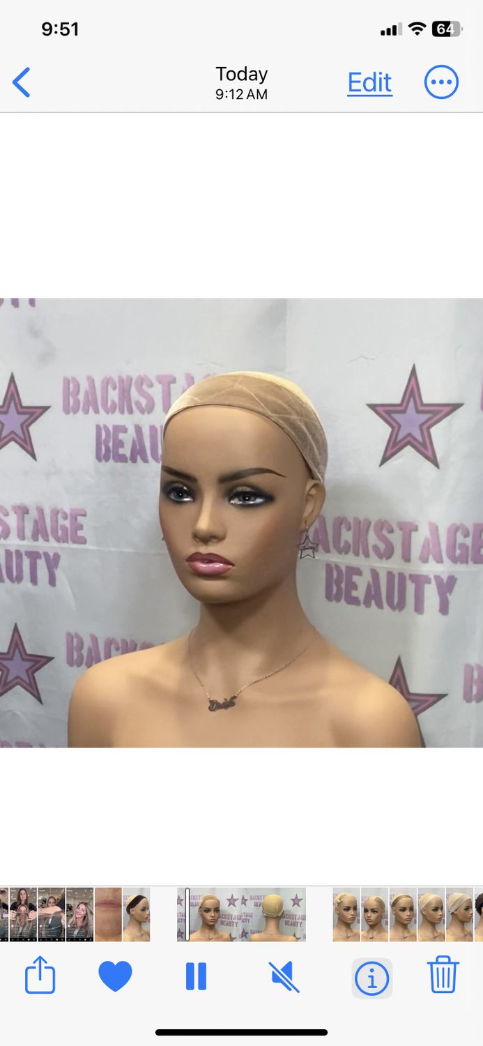 Velvet Wig Grip w/Elastic Adjustable back - BEIGE