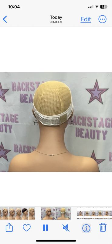 Velvet Wig Grip w/Velcro back &amp; Lace Part - BEIGE