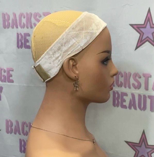 Velvet Wig Grip w/Velcro back - BEIGE