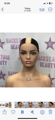 Velvet Wig Grip w/Velcro back &amp; Lace Part - BROWN