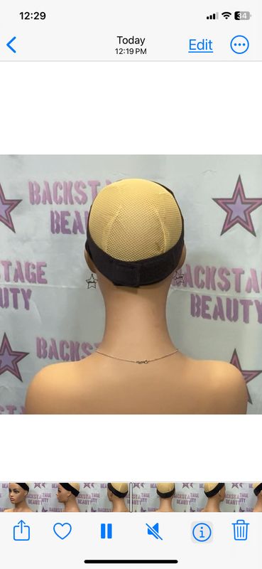 Velvet Wig Grip w/Velcro back &amp; Lace Part - BROWN
