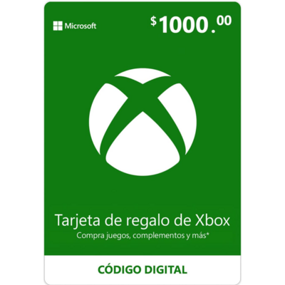 Xbox Gift Card / Tarjeta de Regalo, $1000 MXN