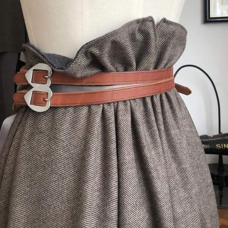 Hand stitched Leather Belt double strap