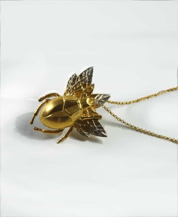 Gold &amp; Silver Scarab Pendant