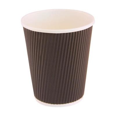 Kartonnen Ripple Wall ZWART Koffiebekers 12OZ/360CC - 500 ST/DS, Kartonnen Ripple Wall ZWART Koffiebekers 12OZ/360CC - 500 ST/DS,
